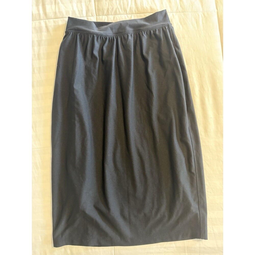 Spanx Black Pencil Skirt Double Layer Shapewear Size M Pull On Office Corporate